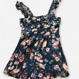 torrid Navy Floral Ruffle-Strap Romper